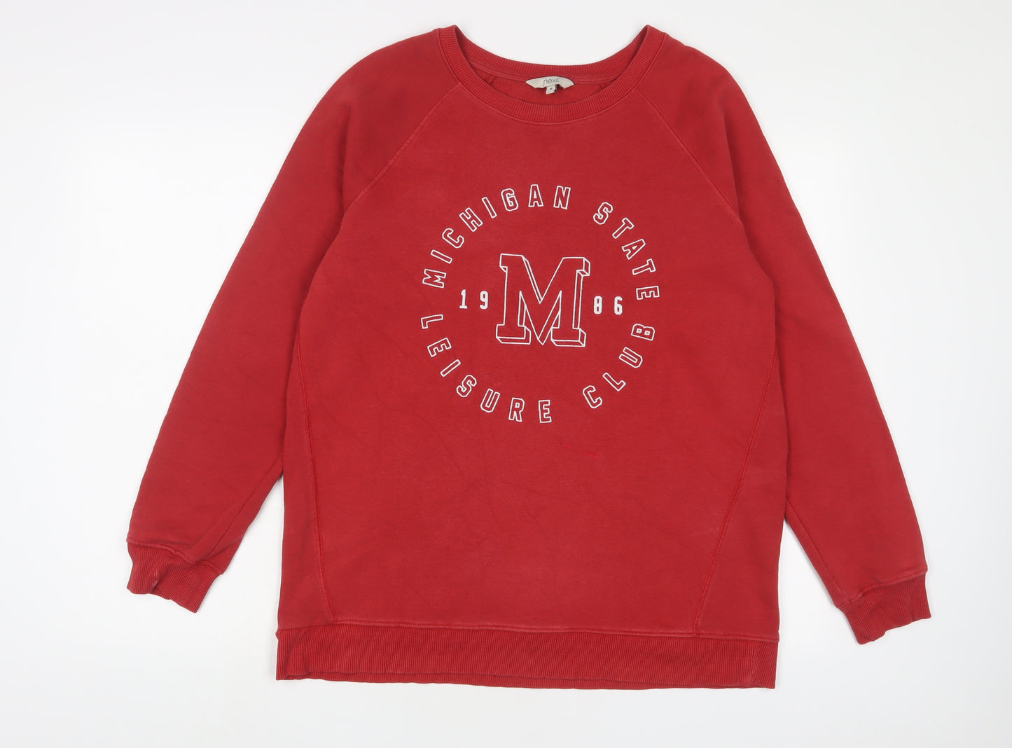 NEXT Womens Red Cotton Pullover Sweatshirt Size M Pullover
