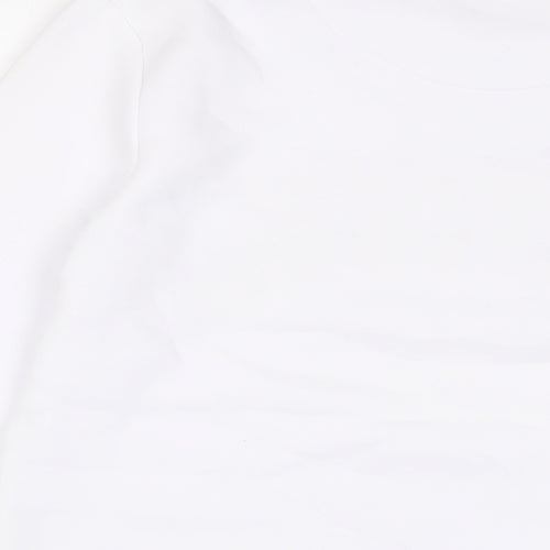 Couture Mens White Cotton Pullover Sweatshirt Size M - Logo, Embroidered