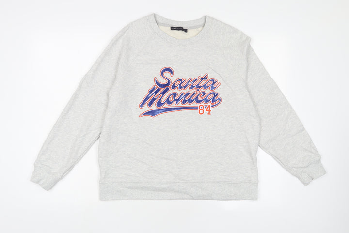 Marks and Spencer Womens Grey Cotton Pullover Sweatshirt Size M Pullover - Embroidered