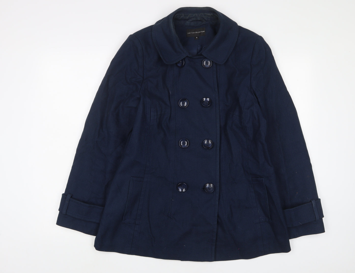 Limited Collection Womens Blue Jacket Size 16 Button