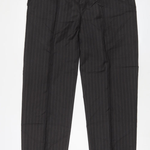 Daniel Hechter Mens Grey Striped Wool Trousers Size 36 in L31 in Regular Button