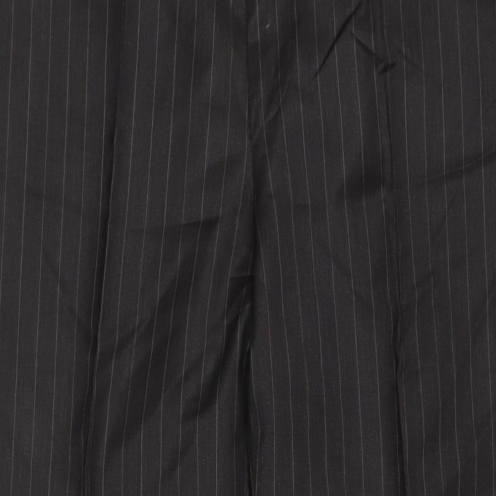 Daniel Hechter Mens Grey Striped Wool Trousers Size 36 in L31 in Regular Button