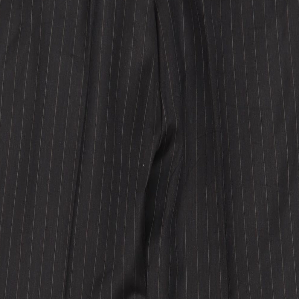 Daniel Hechter Womens Grey Striped Wool Trousers Size 36 L31 in Regular Button