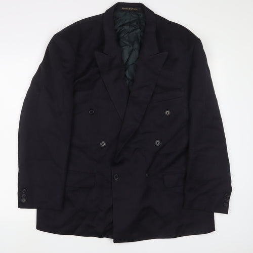 Marks and Spencer Mens Blue Polyester Jacket Suit Jacket Size 46 Regular