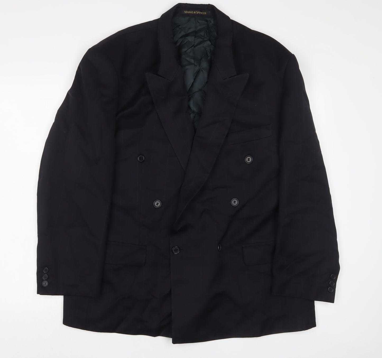 Marks and Spencer Mens Blue Polyester Jacket Suit Jacket Size 46 Regular