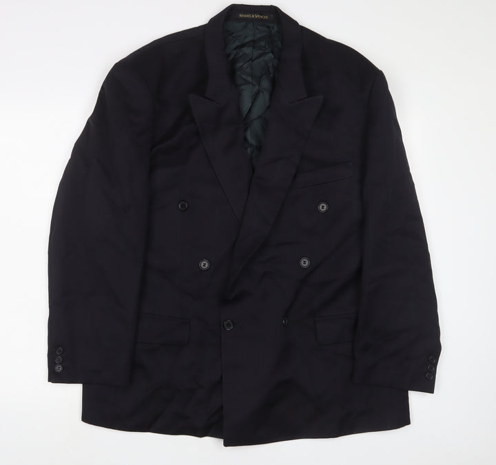 Marks and Spencer Mens Blue Polyester Jacket Suit Jacket Size 46 Regular