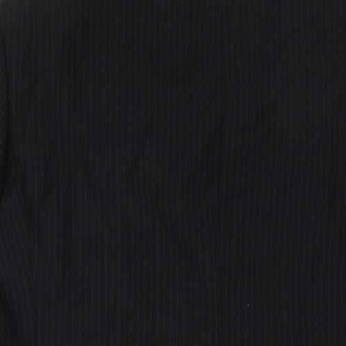 Linea Mens Black Striped Polyester Jacket Suit Jacket Size 44 Regular