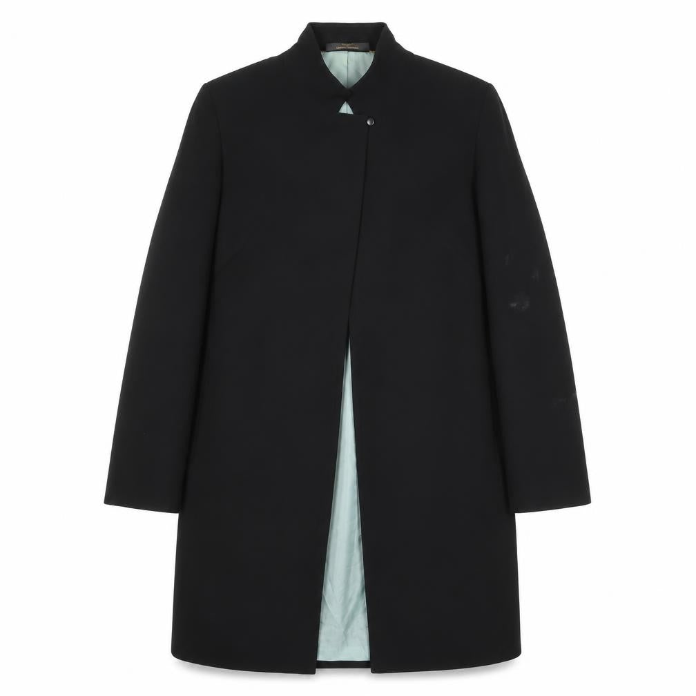 Front view of Marks & Spencer women’s black jacket blazer, size UK 12, button