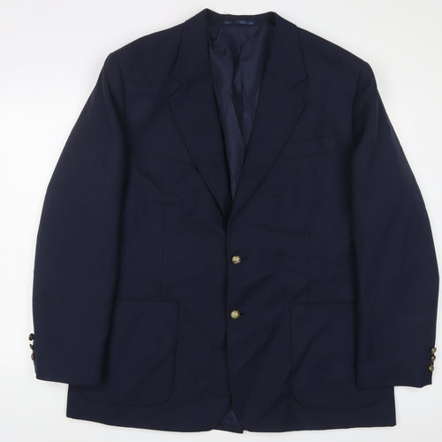 EMPORIUM Mens Blue Polyester Jacket Suit Jacket Size 46 Regular