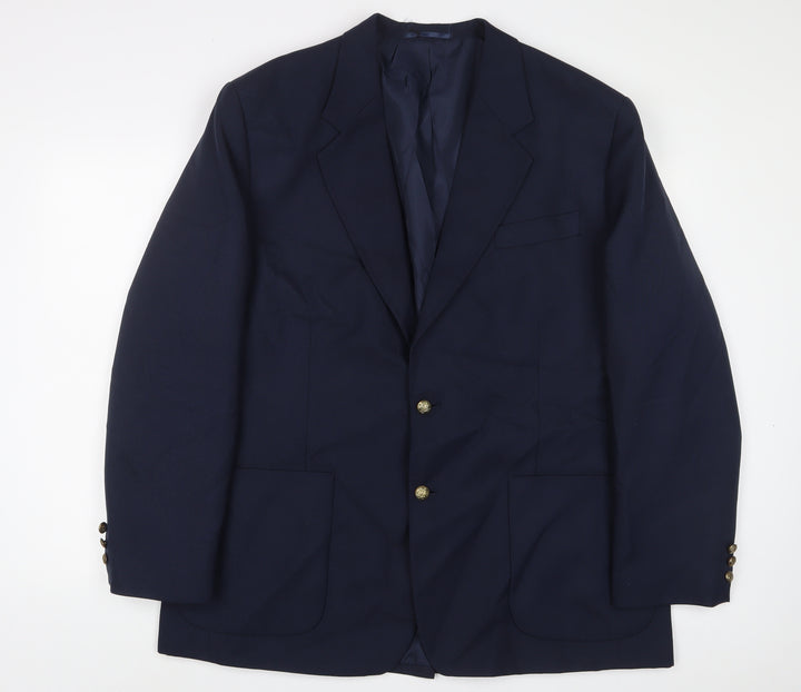 EMPORIUM Mens Blue Polyester Jacket Suit Jacket Size 46 Regular