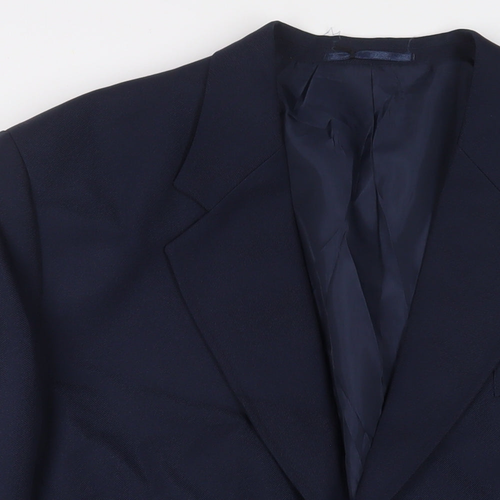 EMPORIUM Mens Blue Polyester Jacket Suit Jacket Size 46 Regular