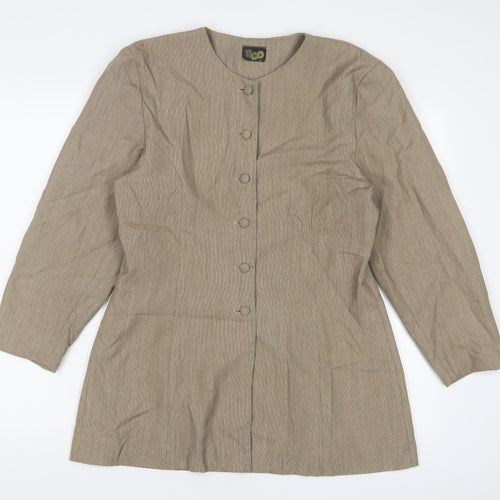 Ego Womens Brown Jacket Blazer Size 14 Button