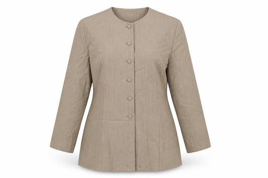 Front view of Ego women’s brown jacket blazer, size UK 14, button
