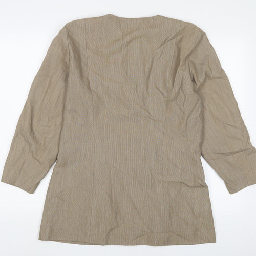 Ego Womens Brown Jacket Blazer Size 14 Button