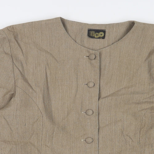 Ego Womens Brown Jacket Blazer Size 14 Button