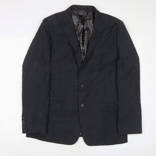 Anagre Mens Grey Polyester Jacket Suit Jacket Size 44 Regular