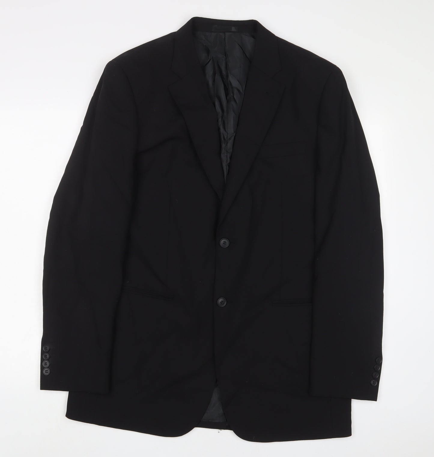 John Lewis Mens Black Wool Jacket Suit Jacket Size 40 Regular