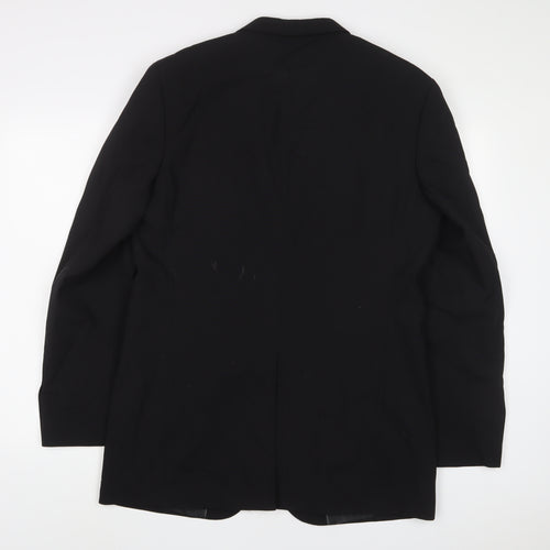 John Lewis Mens Black Wool Jacket Suit Jacket Size 40 Regular