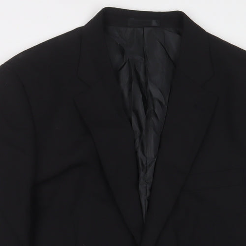 John Lewis Mens Black Wool Jacket Suit Jacket Size 40 Regular