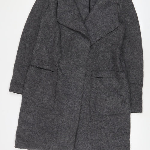 Zara Womens Grey Overcoat Coat Size M - Open