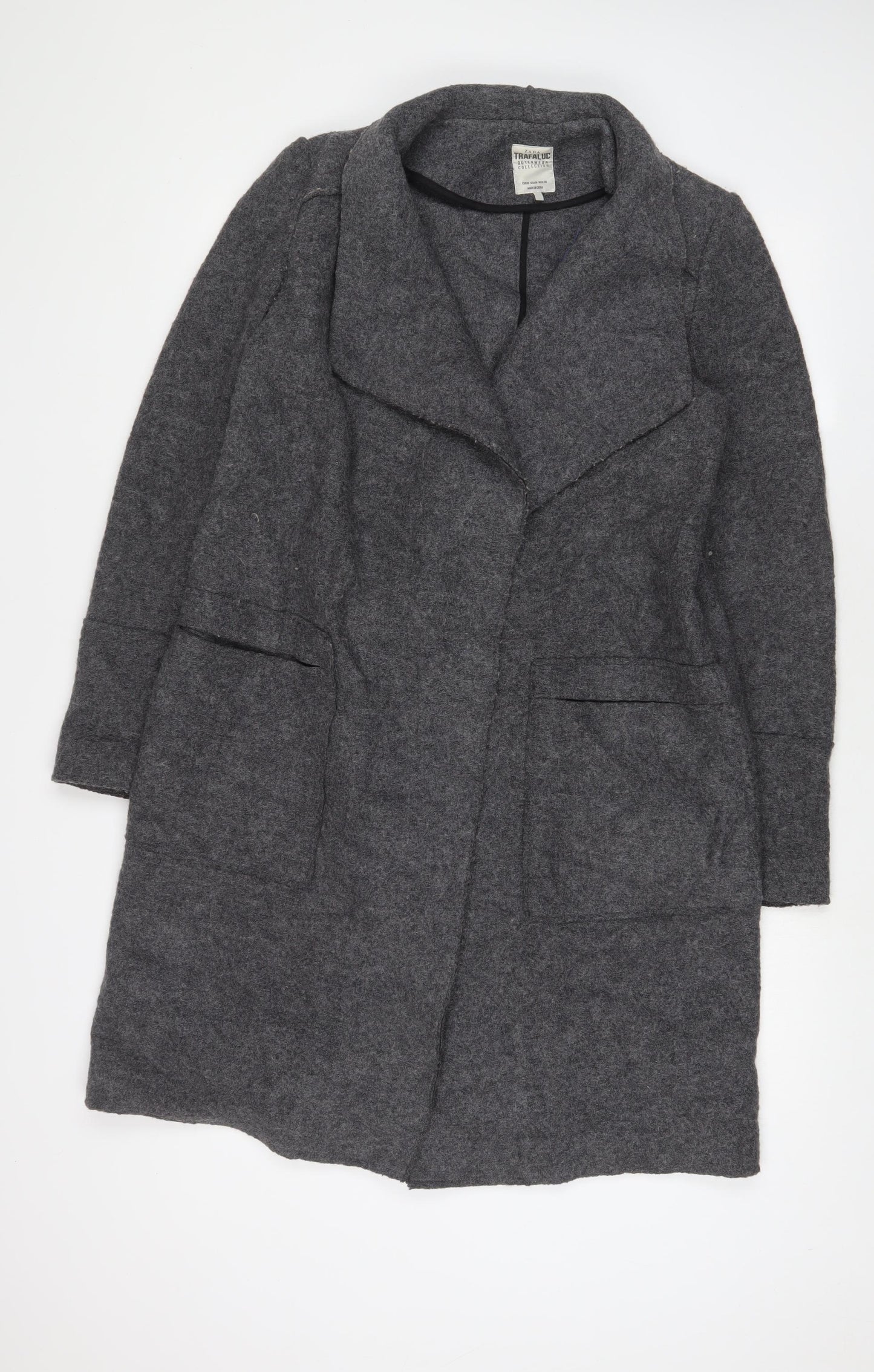 Zara Womens Grey Overcoat Coat Size M - Open