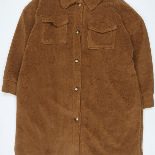 In the Style Womens Brown Jacket Coat Size 20 Button