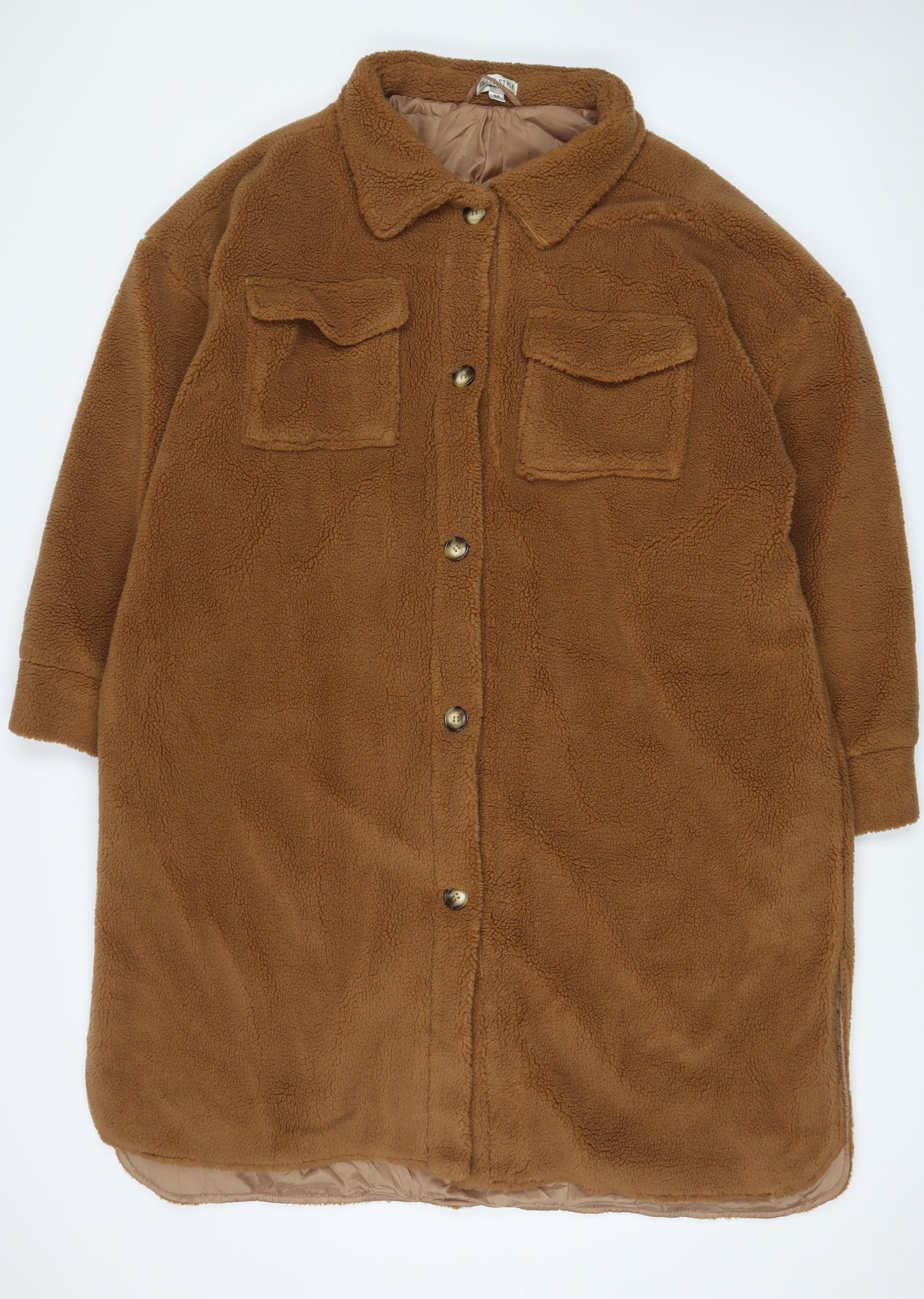 In the Style Womens Brown Jacket Coat Size 20 Button