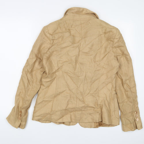 Zara Womens Brown Jacket Blazer Size 14 Button