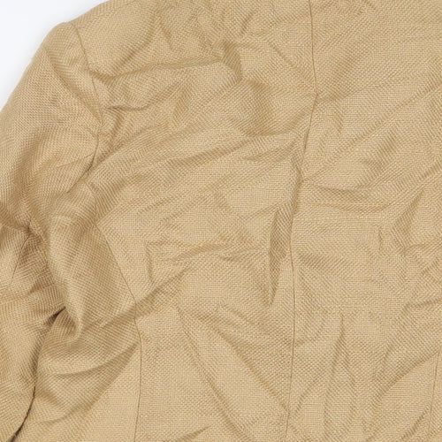 Zara Womens Brown Jacket Blazer Size 14 Button