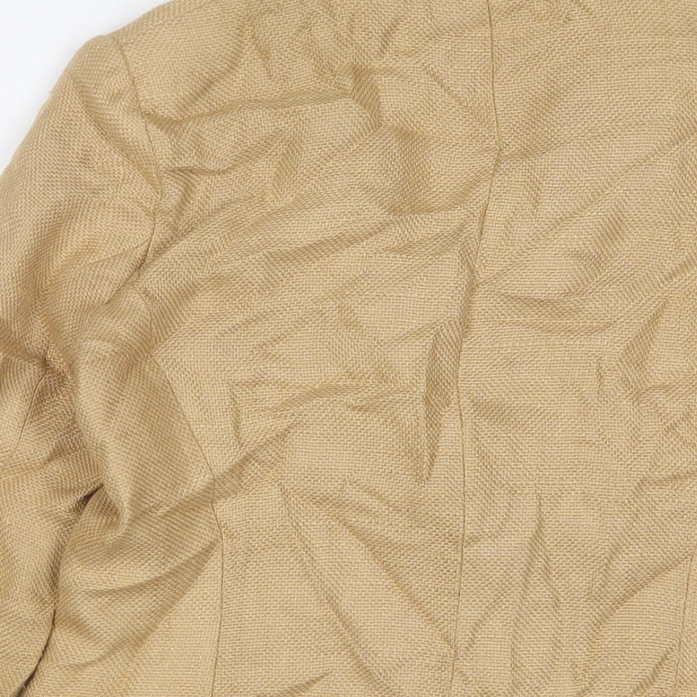 Zara Womens Brown Jacket Blazer Size 14 Button