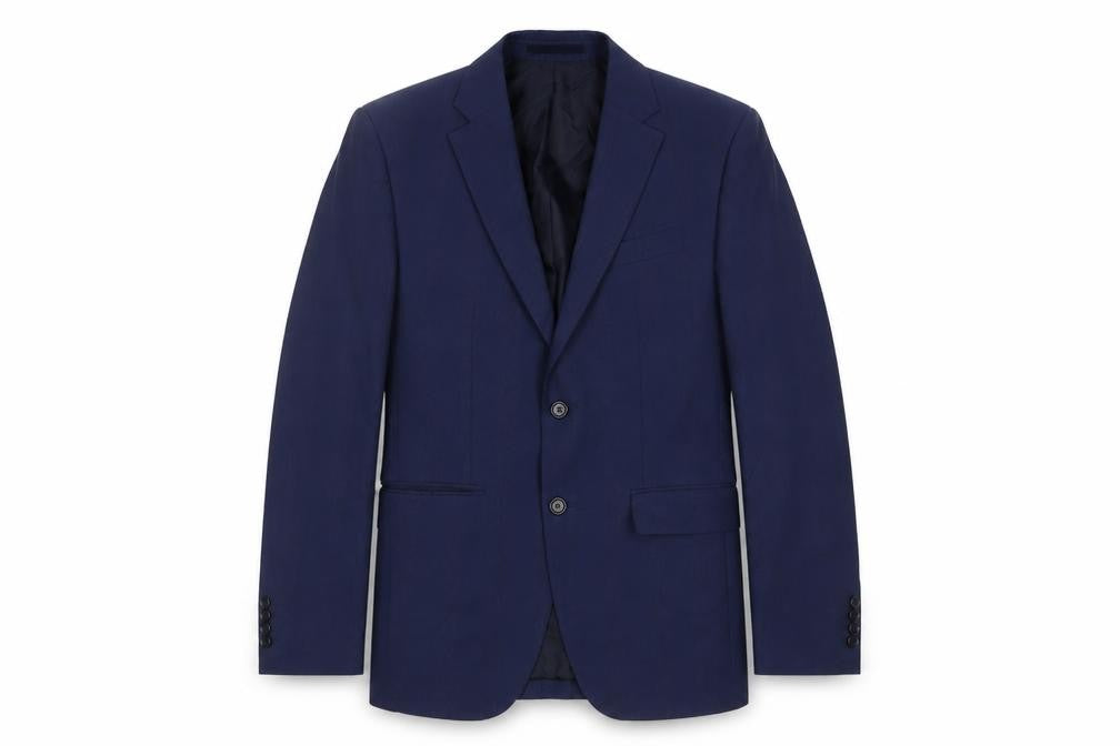 Zara Mens Blue Wool Jacket Suit Jacket Size 38 Regular