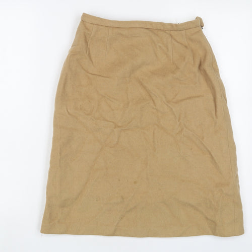 Jaeger Womens Brown Wool A-Line Skirt Size 12 Zip