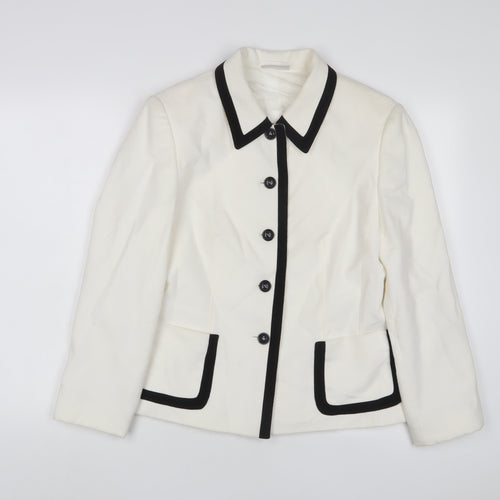 Gerry Weber Womens White Jacket Size 10 Button