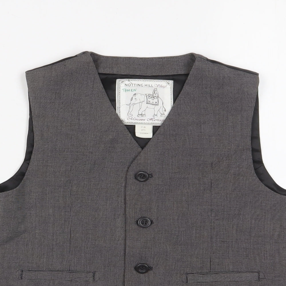 Monsoon Boys Grey Jacket Waistcoat Size 7-8 Years Button