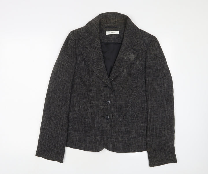 Planet Womens Grey Jacket Blazer Size 12 Button