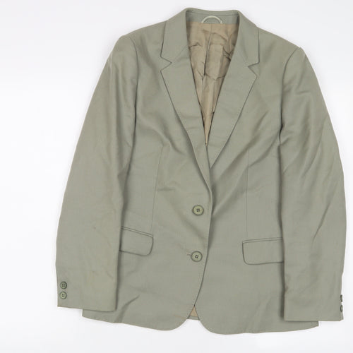 St Michael Womens Green Jacket Blazer Size 14 Button