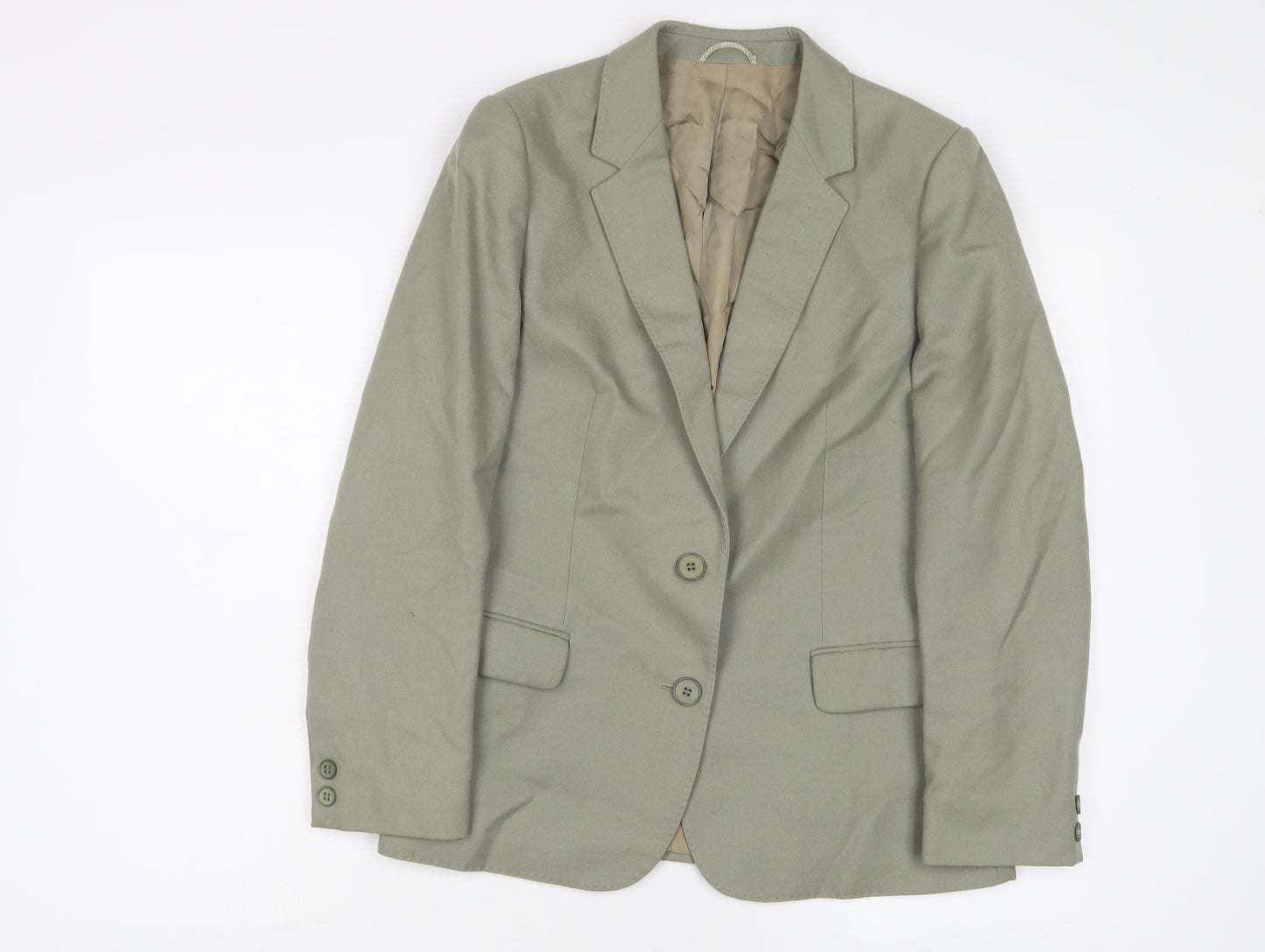 St Michael Womens Green Jacket Blazer Size 14 Button