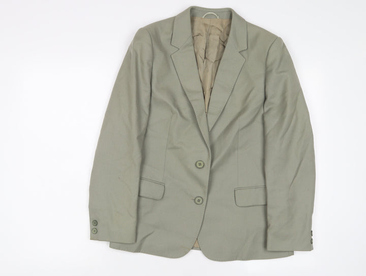 St Michael Womens Green Jacket Blazer Size 14 Button