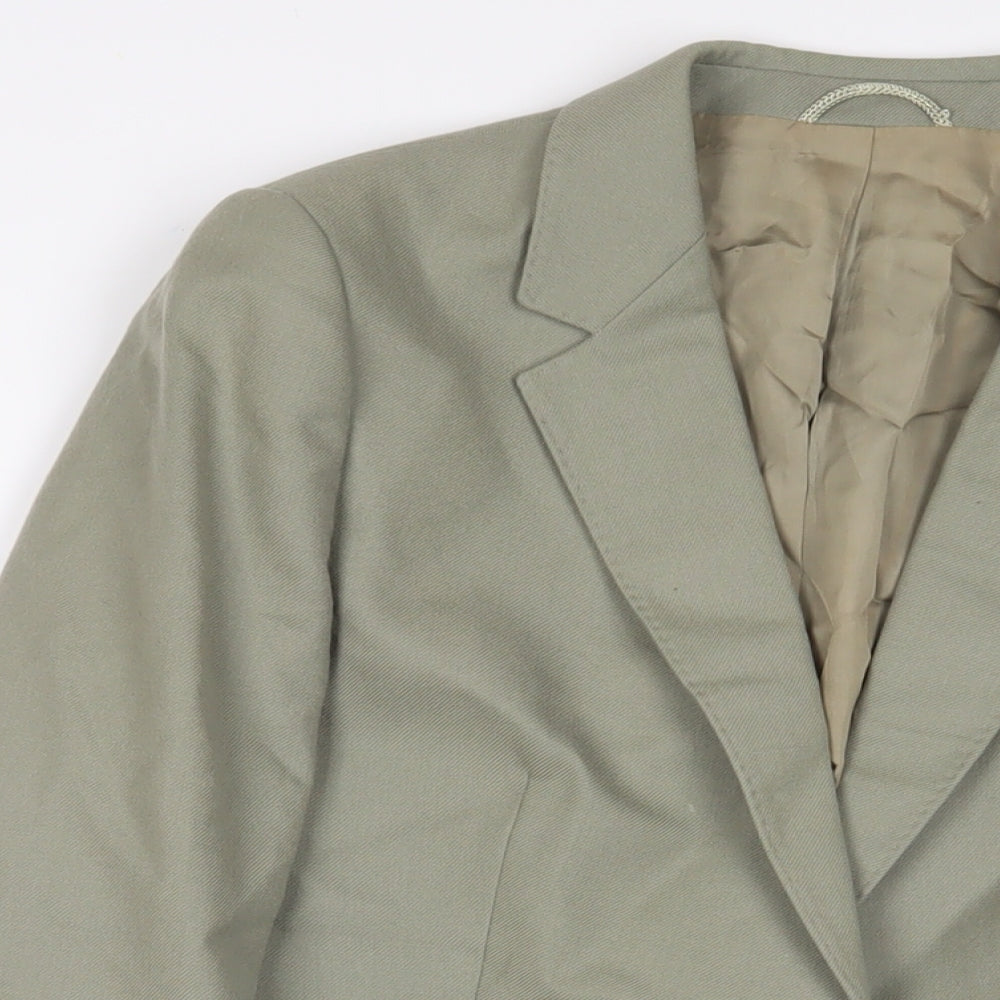 St Michael Womens Green Jacket Blazer Size 14 Button