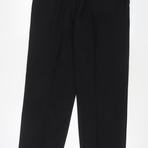 Marks and Spencer Mens Black Wool Trousers Size 34 in L31 in Regular Hook & Eye