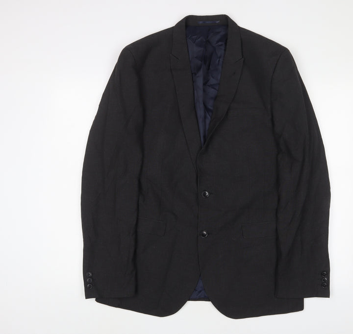 NEXT Mens Grey Polyester Jacket Suit Jacket Size 42 Regular