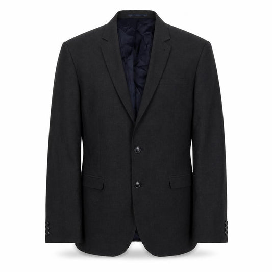Front view of Next men’s grey polyester jacket suit jacket, size 42, regular
