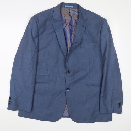 Greenwoods Mens Blue Polyester Jacket Suit Jacket Size 46 Regular
