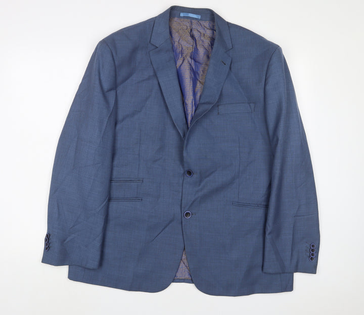 Greenwoods Mens Blue Polyester Jacket Suit Jacket Size 46 Regular