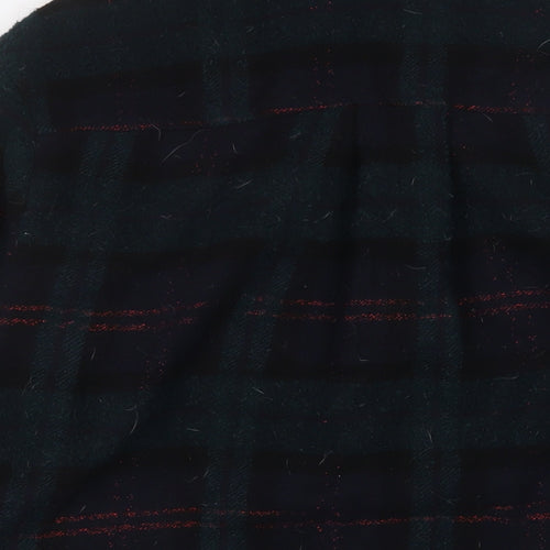 Bershka Womens Green Plaid Jacket Size XS Button
