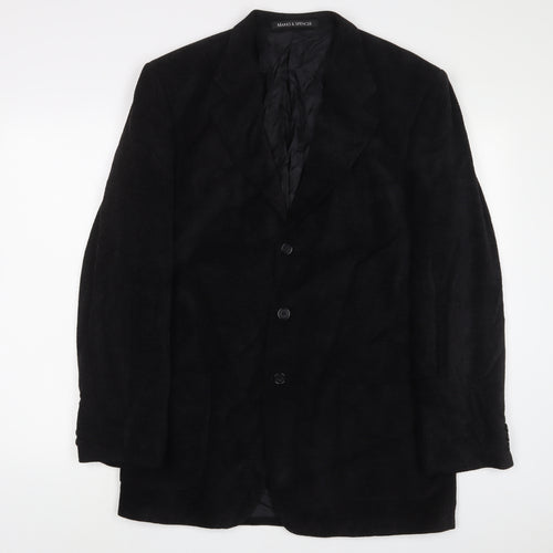 Marks and Spencer Mens Black Viscose Jacket Suit Jacket Size 40 Regular
