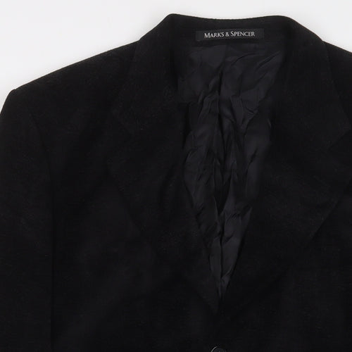 Marks and Spencer Mens Black Viscose Jacket Suit Jacket Size 40 Regular