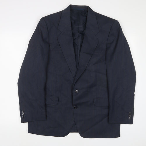 C&A Mens Blue Wool Jacket Suit Jacket Size 40 Regular