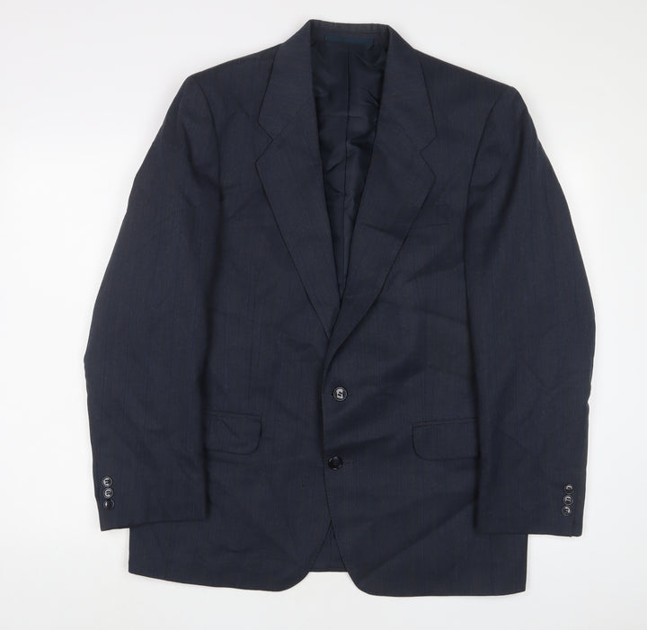 C&A Mens Blue Wool Jacket Suit Jacket Size 40 Regular
