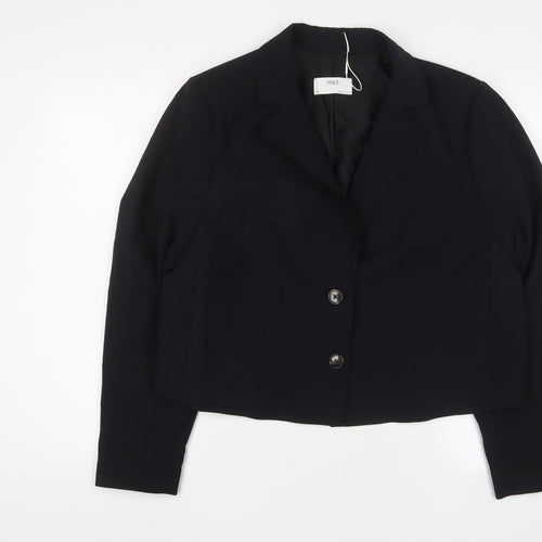 Marks and Spencer Womens Black Jacket Blazer Size 18 Button